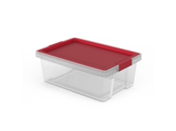 Caixa de Arrumação TATAY 100% Reciclável com Tampa Articulada (7L - Vermelho - 25 x 36 x 13 cm - Plástico)