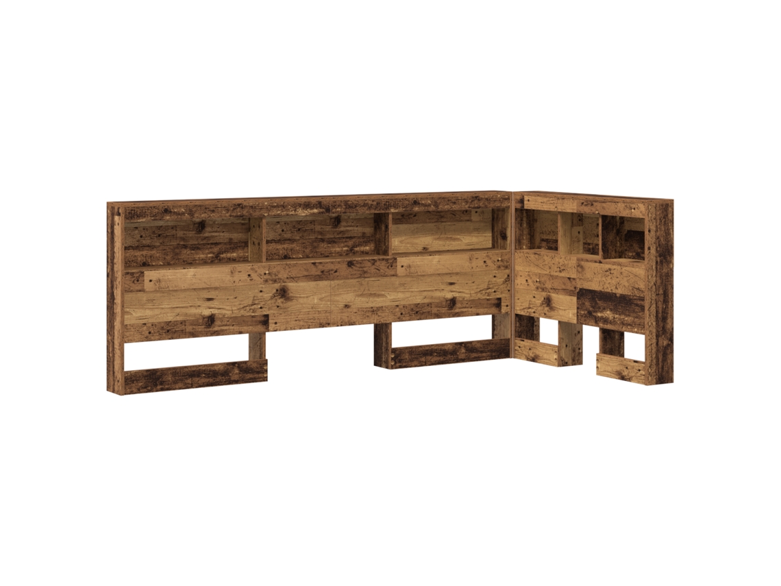 Conjunto 1 Cabeceira De Armazenamento Vidaxl Castanho Madeira De Pinho Maciça (90 Cm)