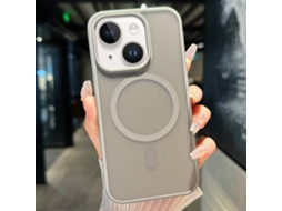 Capa Transparente Híbrida Para Iphone 14 Plus - Tpu E Pc Com Magsafe - Cinza