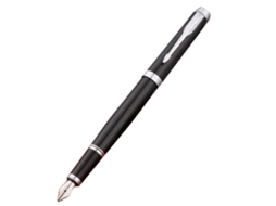 Caneta Estilográfica 0.5mm Ponta Extra Fina Aço Fosco Preto Tinta Pura Design de Negócio Suave para Escrita