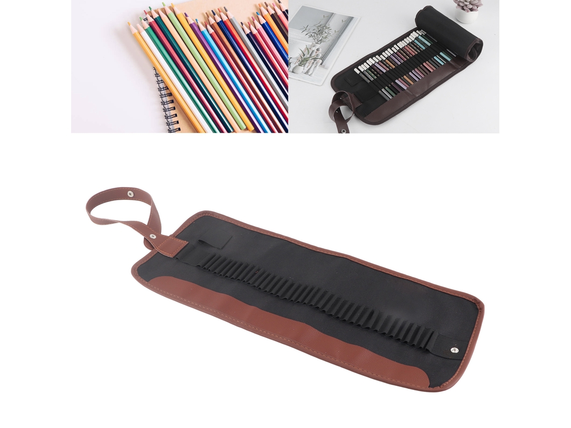 Estuche De Lapices Enrollable Pen Curtain Oxford Tela Canvas Funda Portatil 36 Huecos