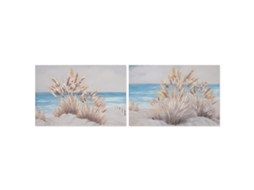 Pintura Home Esprit Azul Bege Praia Mediterrâneo 120 X 2,8 X 80 Cm (2 Unidades)
