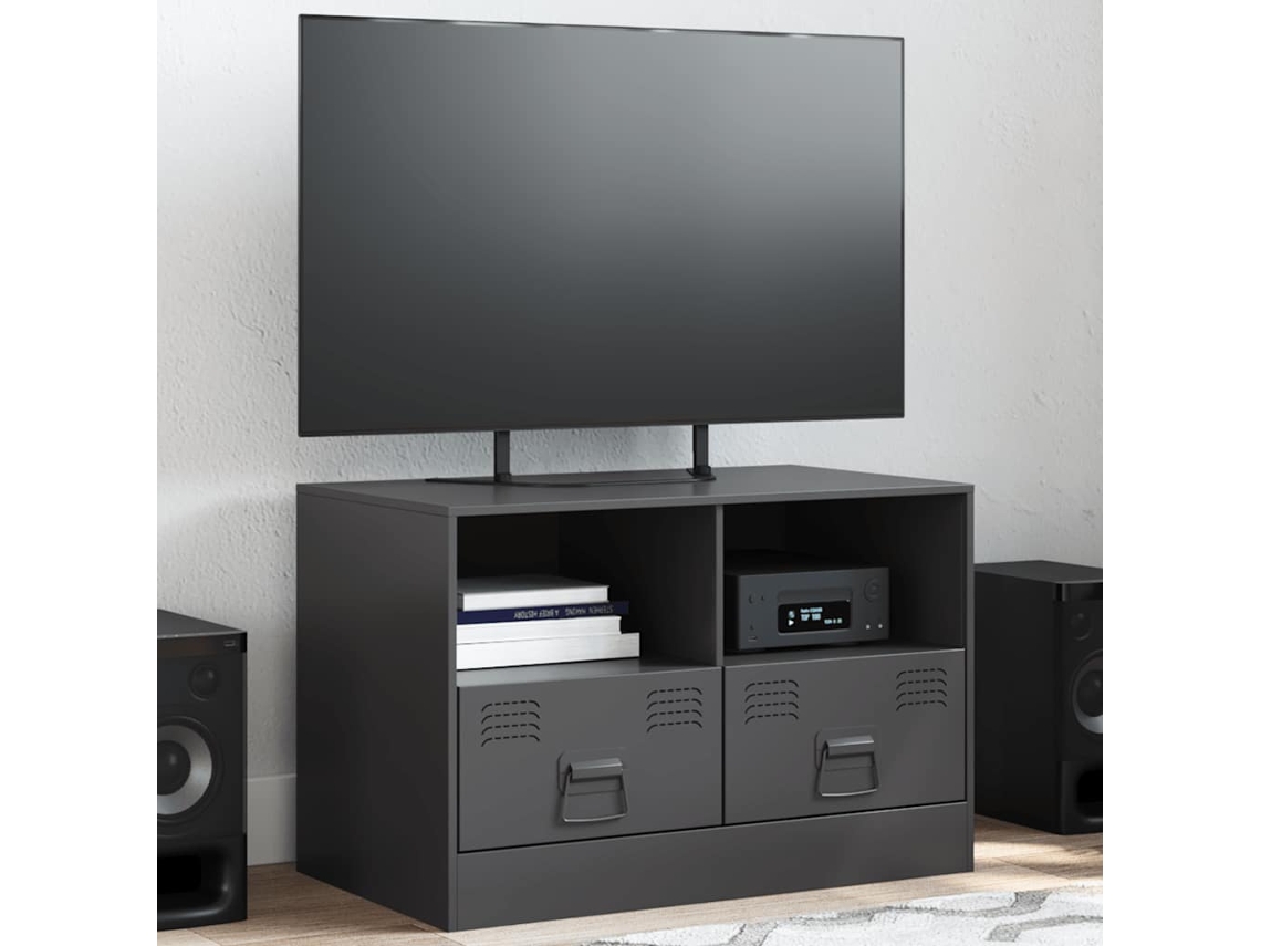 Vidaxl Móvel De Tv 67x39x44 Cm Aço Preto