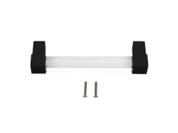 Manoplas de Acrílico Cristal Primerox com 96mm para Armários Preto