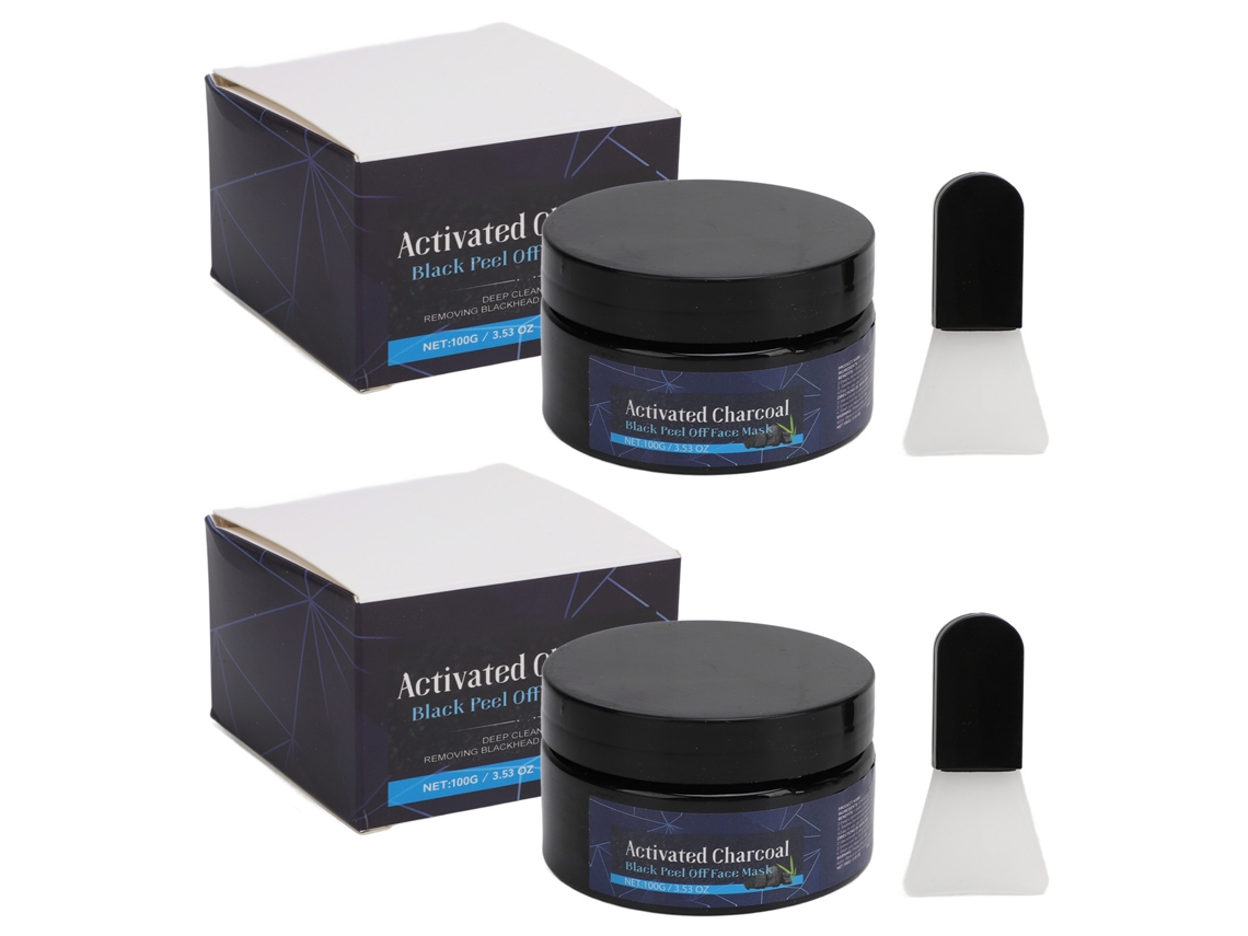 2 Unidades De Máscara Facial Negra Peel Off 100g Removedor De Pontos Negros Com Carvão Ativado Para Limpeza De Pores