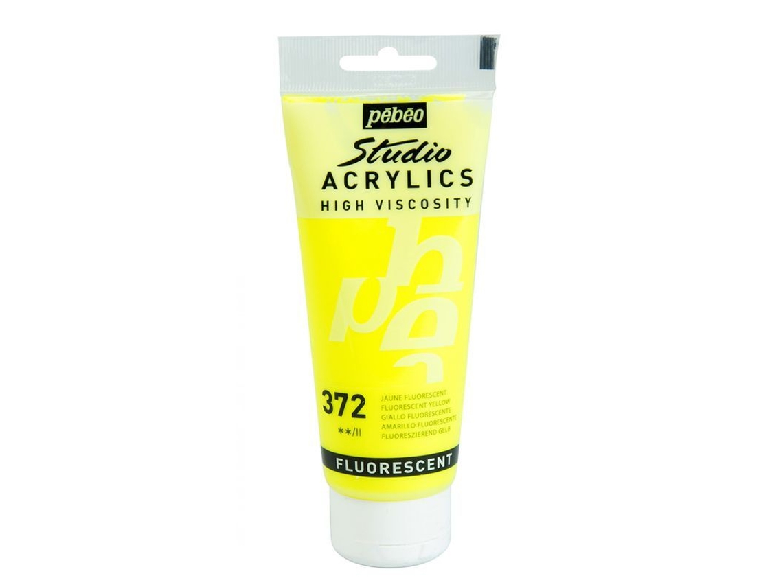 Tinta Acrílica PÉBÉO (Fluorescente - Amarela - 100ml)