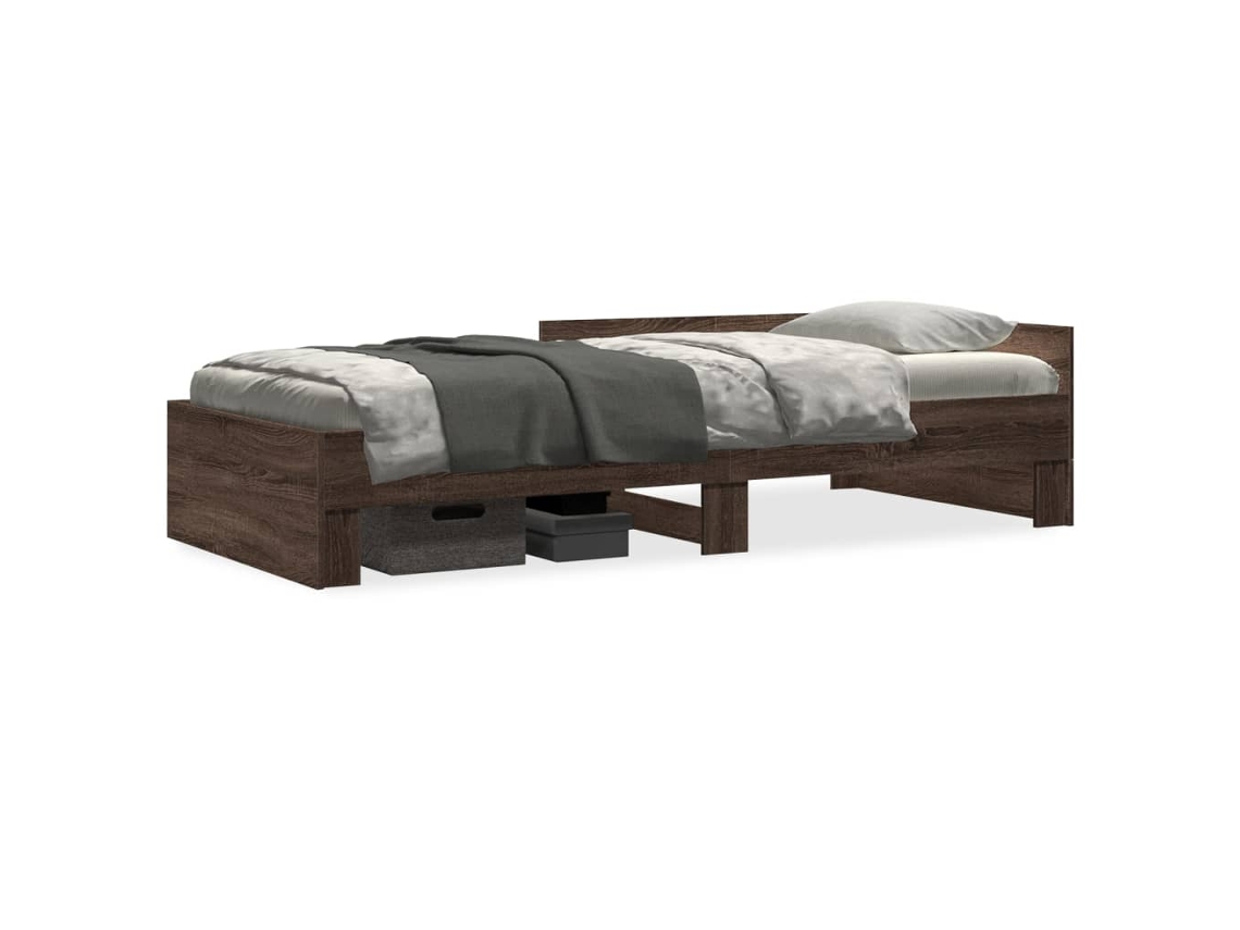 Estrutura de Cama Derivada de Madeira Carvalho Castanho MAISON EXCLUSIVE