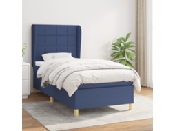 Vidaxl Cama Com Molas/colchão 80x200 Cm Tecido Azul