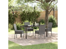 Vidaxl Conjunto de Jantar para Jardim 5 Pcs Cinzeto Aço Revestido a Pó