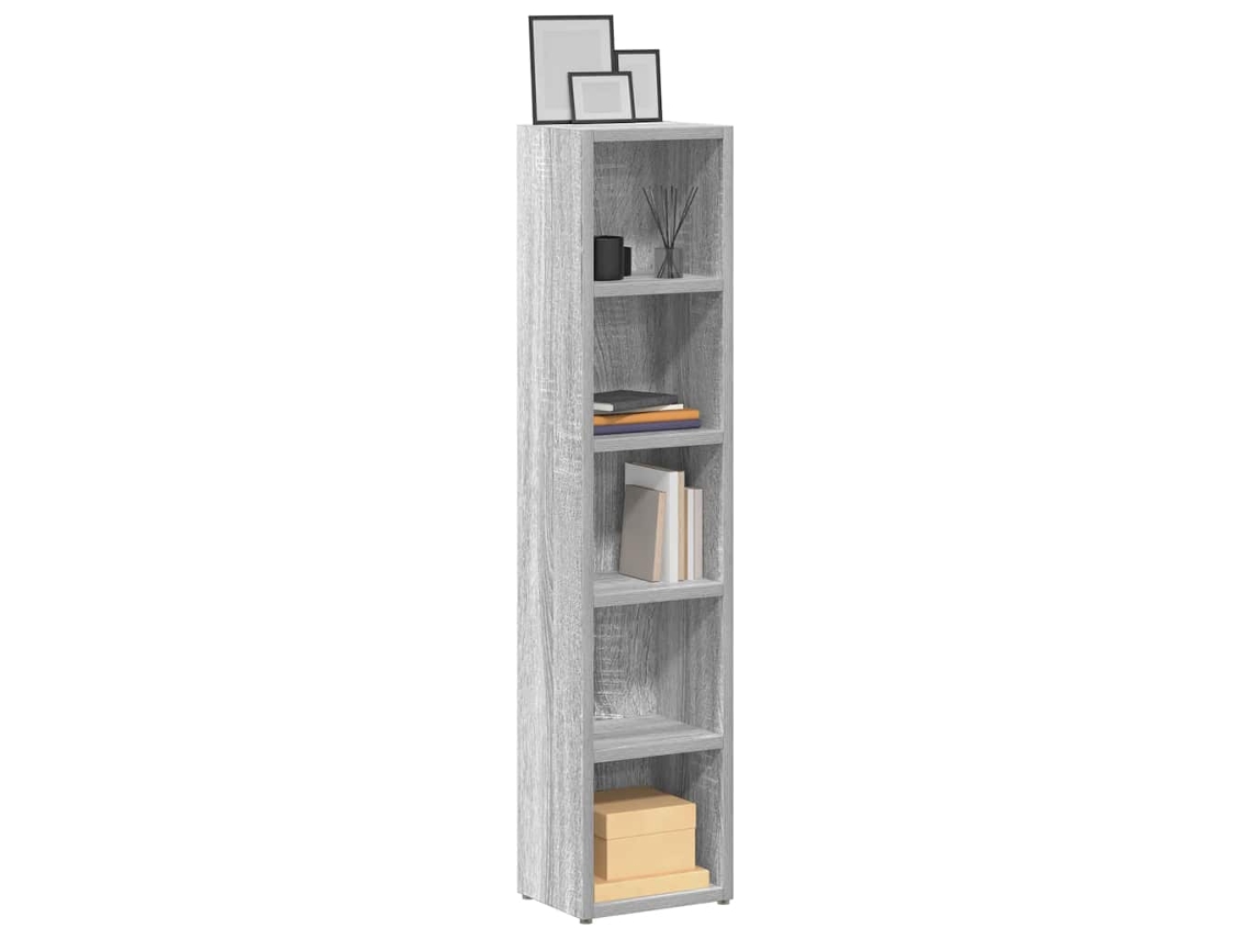 Vidaxl Armários Para Cds 2pcs 21x16x93,5cm Deriv. Madeira Sonoma Cinza