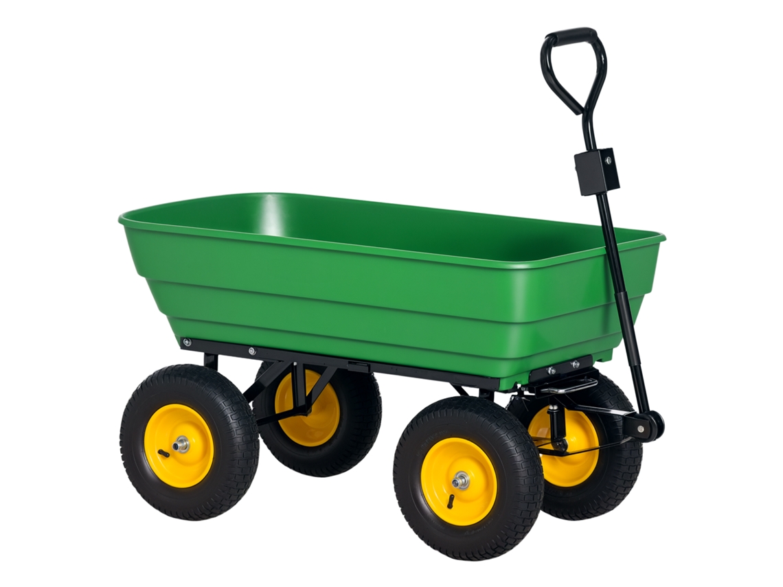 Carrinho de Jardim BTFORUS 125 l, aço e PP, com caçamba basculante, 118x58x102 cm