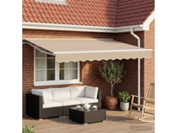 Vidaxl Toldo Retrátil Elétrico Bege E Branco 3,5 X 2,5 M
