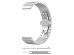 Pulseira De Relógio Garmin Forerunner 245, Aço Inoxidável Com Fivela Borboleta, Detalhes Em Prata, Acabamento Moderno