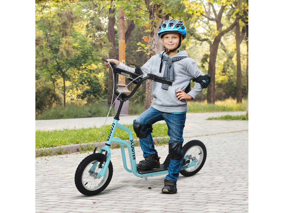 Patinete Infantil Scooter Trotinete C/guiador Ajustável, Grandes Rodas E Travão De Mão Kickscooter 12 Polegadas Cidade P/rapazes Raparigas A