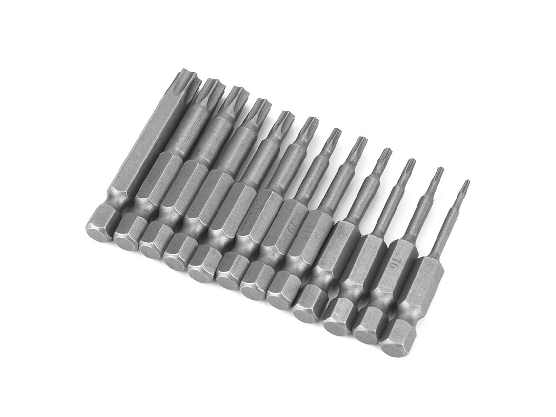 Laxiscreed Conjunto De Bits Para Chaves De Fenda Em Aço Cromo Vanádio, 12 Unidades Para T5 A T40