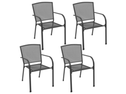 Cadeiras de jardim design rede 4 pcs aço antracite