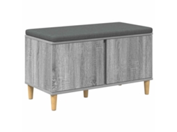 Banco de Hall com Almofada Cinza Sonoma 60x38x46 cm MAISON EXCLUSIVE