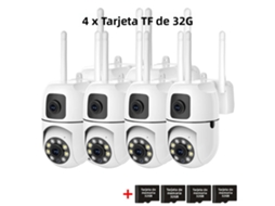 (pacote Com 4 Unidades, 32 Gb) Câmeras De Rede Ip Ptz Wifi Hd De 8 Mp Com Visão Noturna
