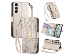 Capa Para Samsung Galaxy S26 Plus Em Pu Dobrável Com Design Flip, Inclui Cordão De Pulso. Bege Czhhmart