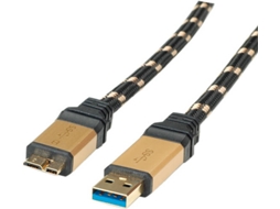 Cabo de Dados ROLINE (USB A - Micro USB B - 80 cm - Preto)