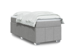 Cama Com Molas/colchão 90x200 Cm Tecido Cinza-claro