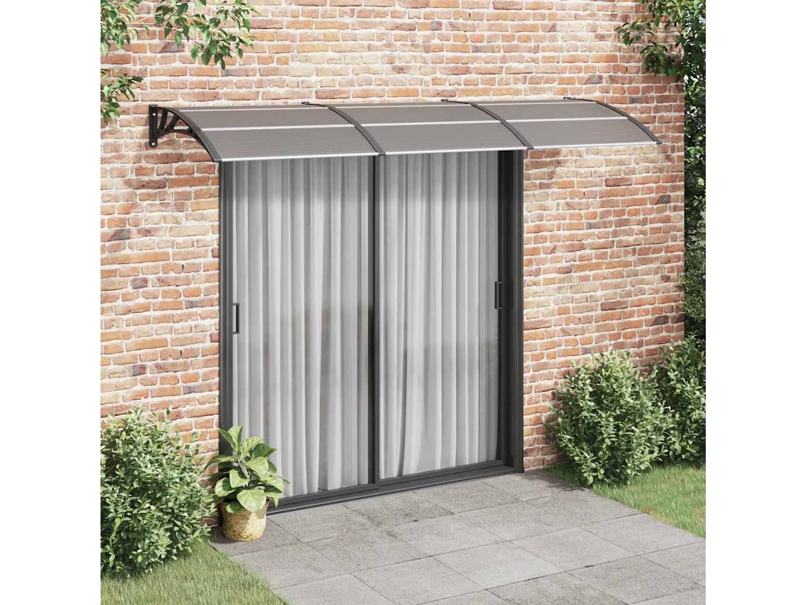 Vidaxl Toldo De Porta 300x75 Cm Policarbonato Preto