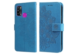 Capa De Couro Pu Com Flip Horizontal E Compartimentos Para Cartões, Carteira E Porta-retratos Para Infinix Hot 9 Play Com 7 Pétalas De Flores Em Relev
