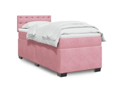 Vidaxl Cama Com Molas/colchão 90x190 Cm Veludo Rosa