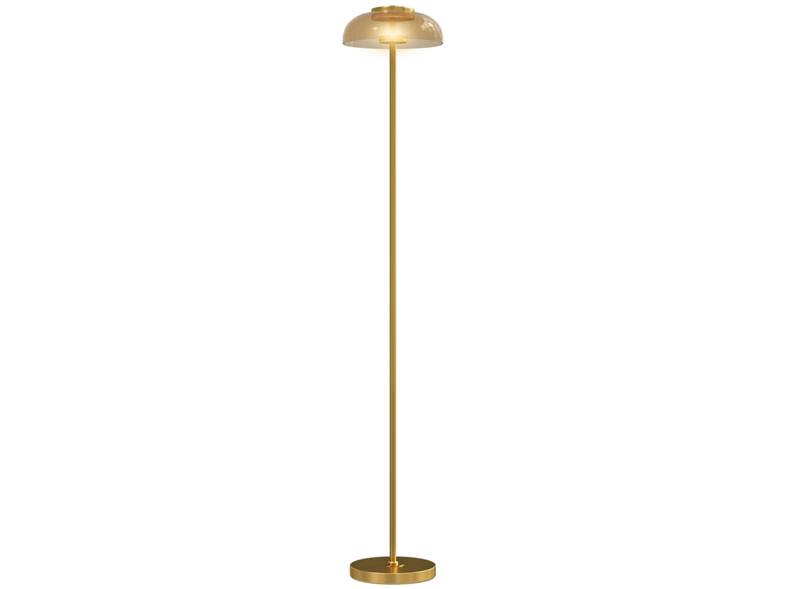 Luminária de Chão Led para Sala de Estar, Luz Quente 3000k, Interruptor de Pé, 25 X 25 X 134 Cm, Latão ORBITRA COMMERCE