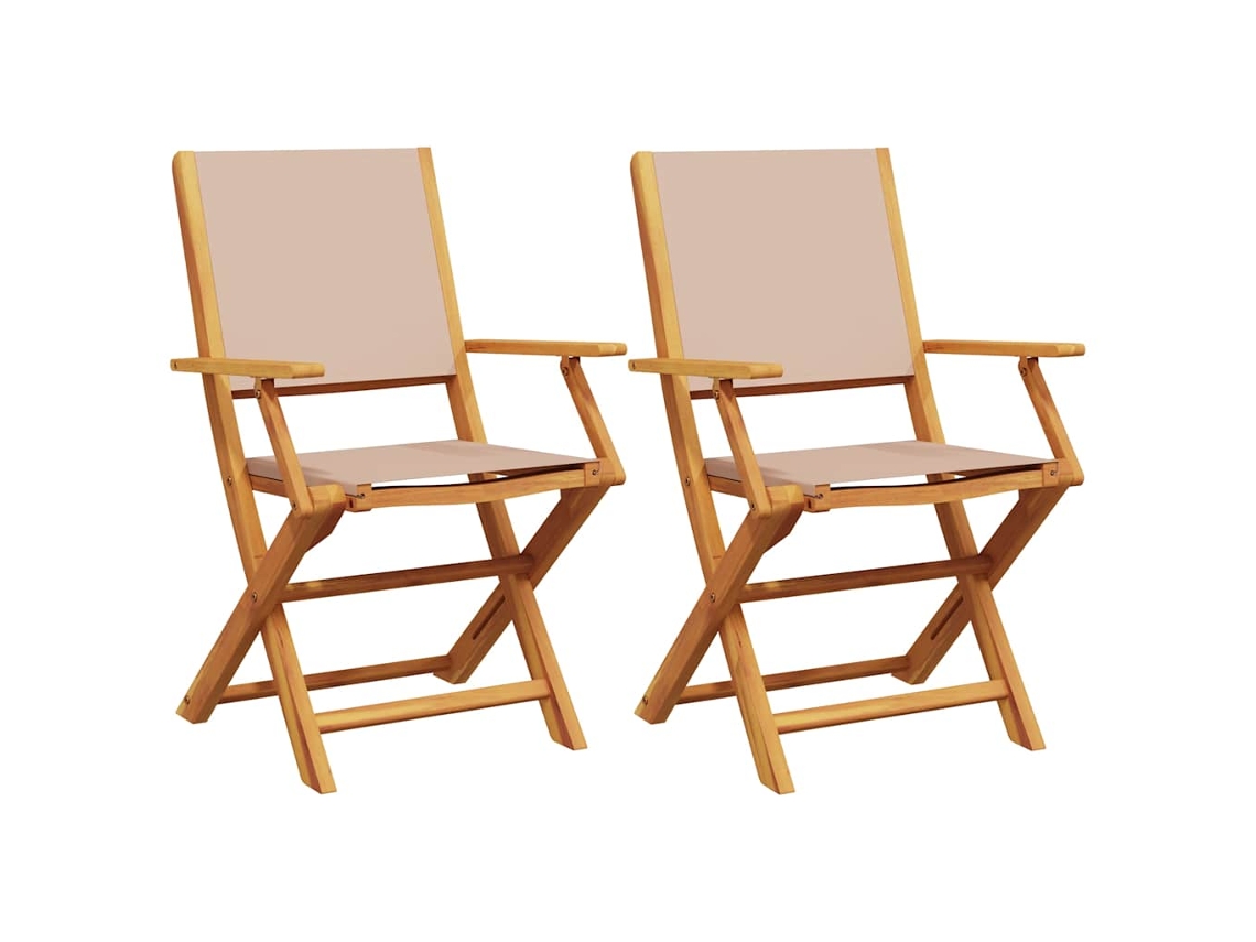 Folding Chair, Folding Chairs Vidaxl Cinzento-acastanhado Madeira De Acácia (n/a)