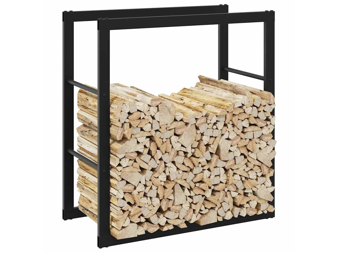 Vidaxl Suporte Para Lenha 55x30x61 Cm Aço Preto