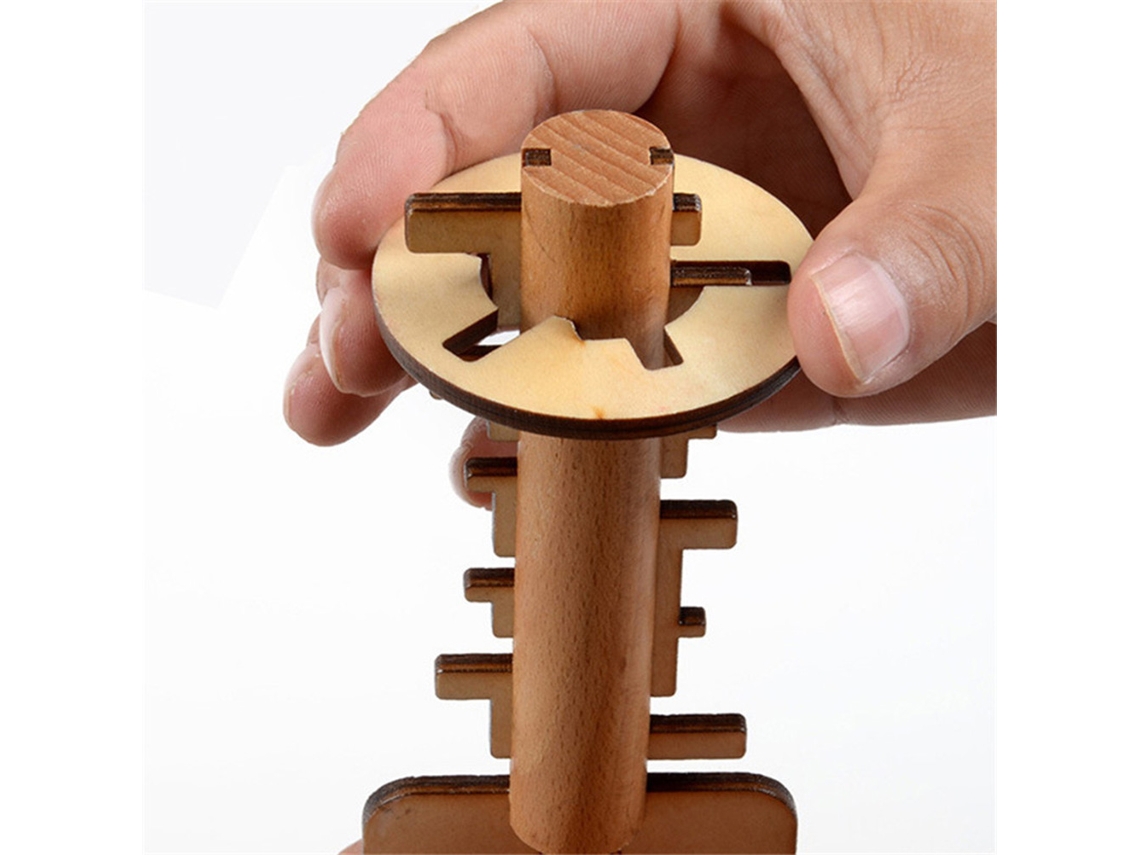 Mali brinquedo de Madeira Chave de Quebra cabeça Kong Ming Lock Educativo para Crianças e Adultos