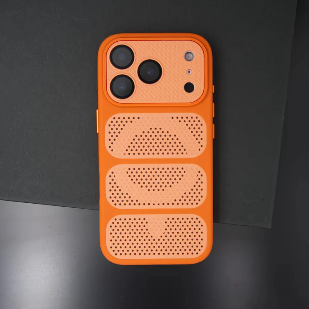 Capa Protetora Magnética (laranja Para Iphone 15 Pro Max), Dissipação De Calor, Proteção Da Câmera, À Prova De Choque.