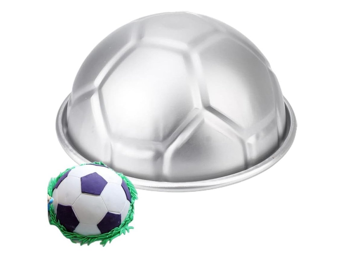 MEOIRUERY Forma Para Bolo Em Formato De Bola De Futebol, Forma Para Bolo 3d Fácil De Limpar Com Design Sem Costura E Furo Para Pendurar, Assadeira Durável E Ver