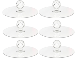 Conjunto De 6 Puxadores Decorativos Acrílico Para Gavetas E Armários, Com Detalhes Em Cristal