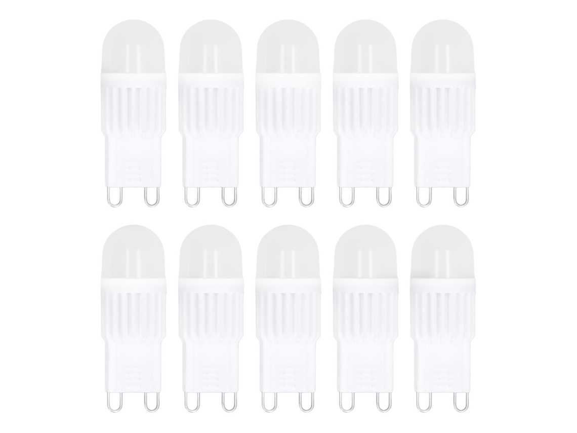 10pcs Lâmpada Led G9 dimmável 2w 500lm, equivalente a 30w halógena, para lustre, parede, 220v | S/MARCA