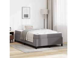 Vidaxl Estrutura Da Cama Com Colchão Cinzeto 120 X 200 Cm Tecido