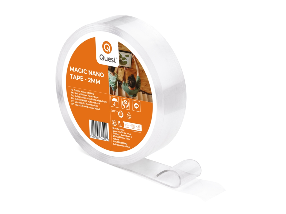 Fita Adesiva De Dupla Face Nano 30 Mm, Transparente, 5 M