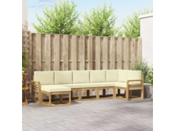 Vidaxl Conjunto De Sofás Para Exterior 7 Unid. Branco E Creme