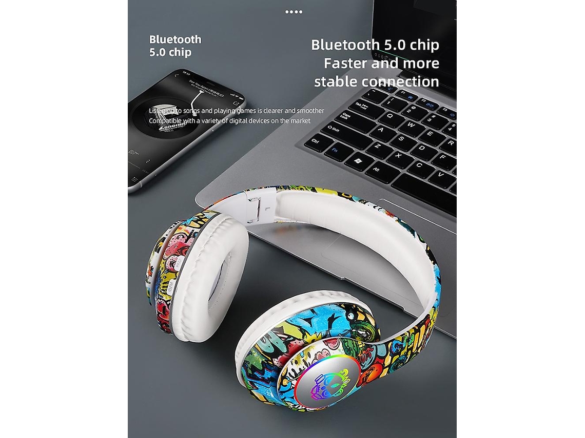 Compra online de Auscultadores Bluetooth 5.0 Auscultadores Stereo