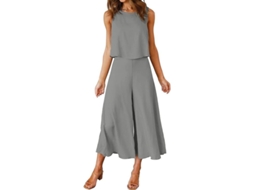 2026 conjunto de Verão para Mulher Roylamp: Blusa com Gola Redonda e Calças Curtas Largas