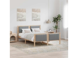 Vidaxl Estrutura Da Cama Marrom E Cinza Claro 140 X 200 Cm
