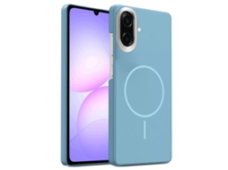 Capa Para Samsung Galaxy A07 5g Fina Circular Magsafe À Prova De Choque Dourada Em Policarbonato Azul Oceano