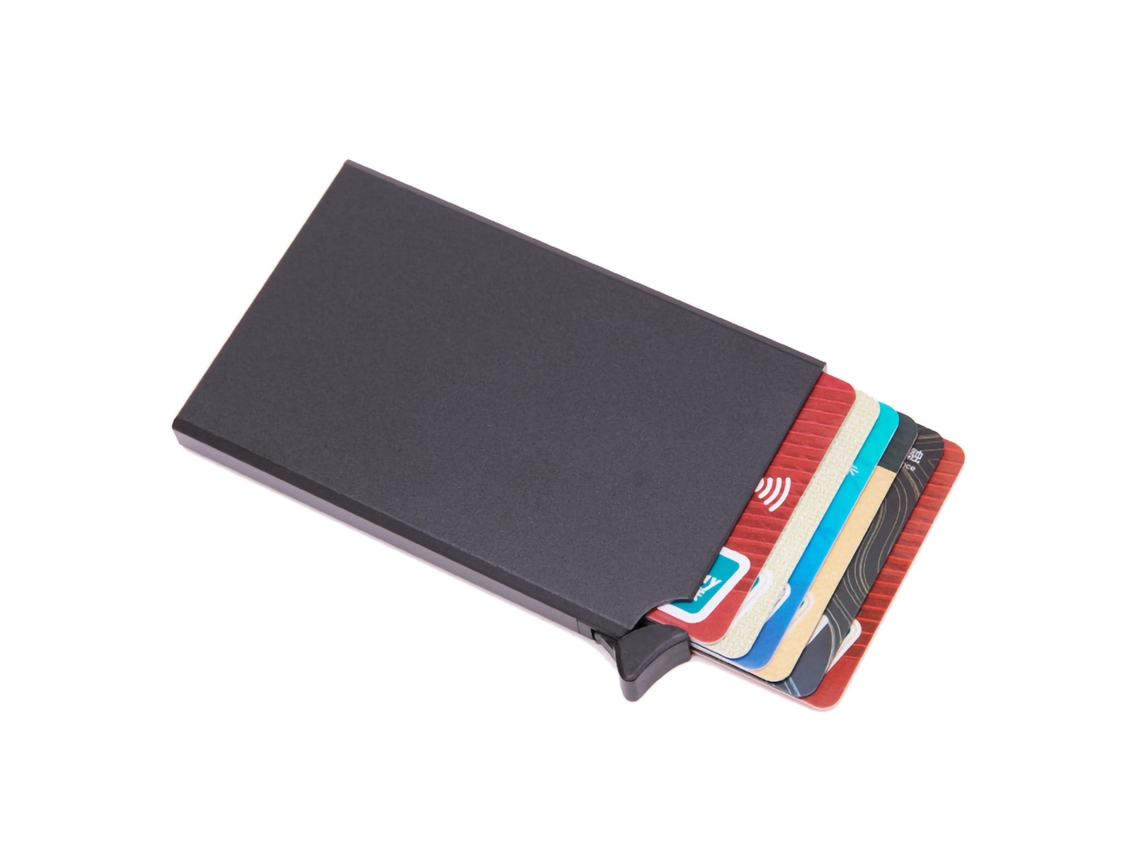 Cartera De Tarjetas De Aluminio Con Bloqueio Rfid, Estojo Protetor Antirroubo Para Homens E Mulheres Empresários