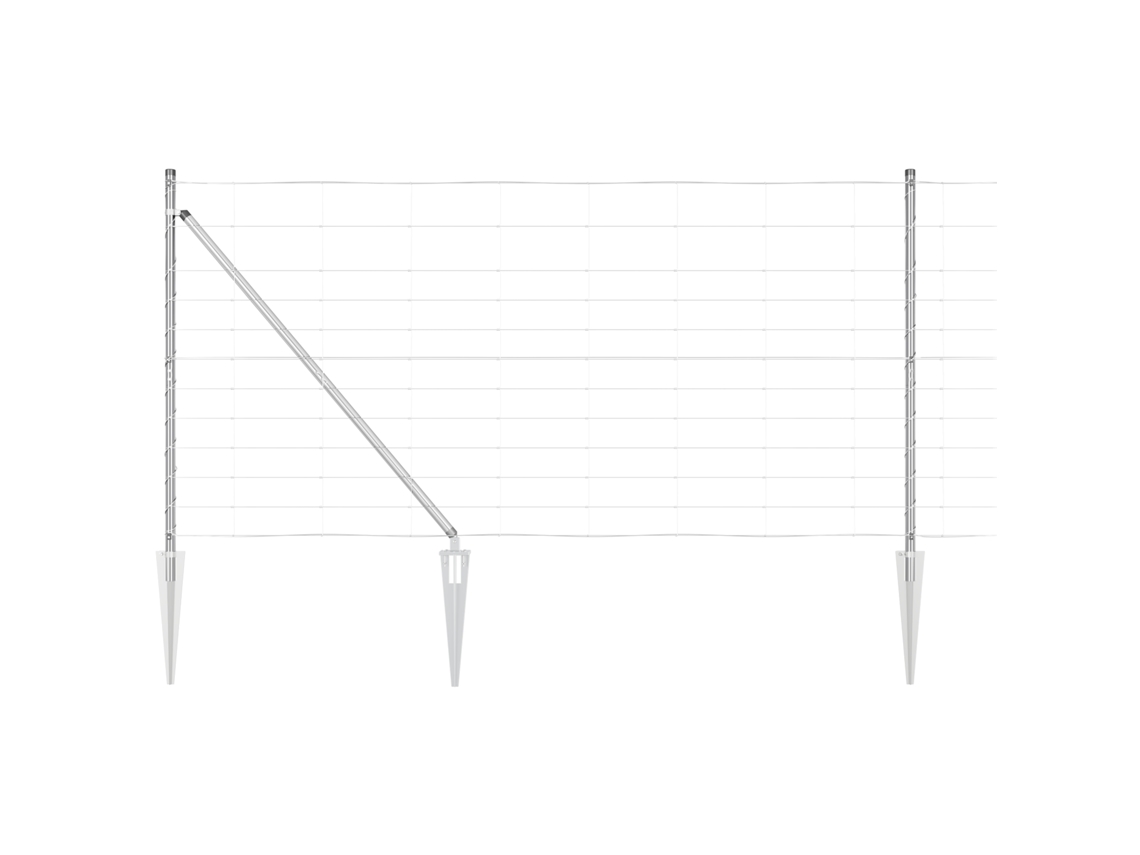 Conjunto 1 Poste De Cerca Externo Vidaxl Prateado Aço (50 X 1,2 M)