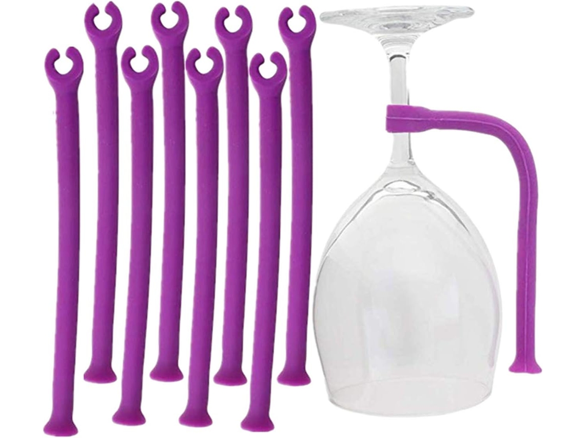 Conjunto de 8 Suportes para Taças de Vinho em Silicone, Próprios para Lava louças AQUAFORGE