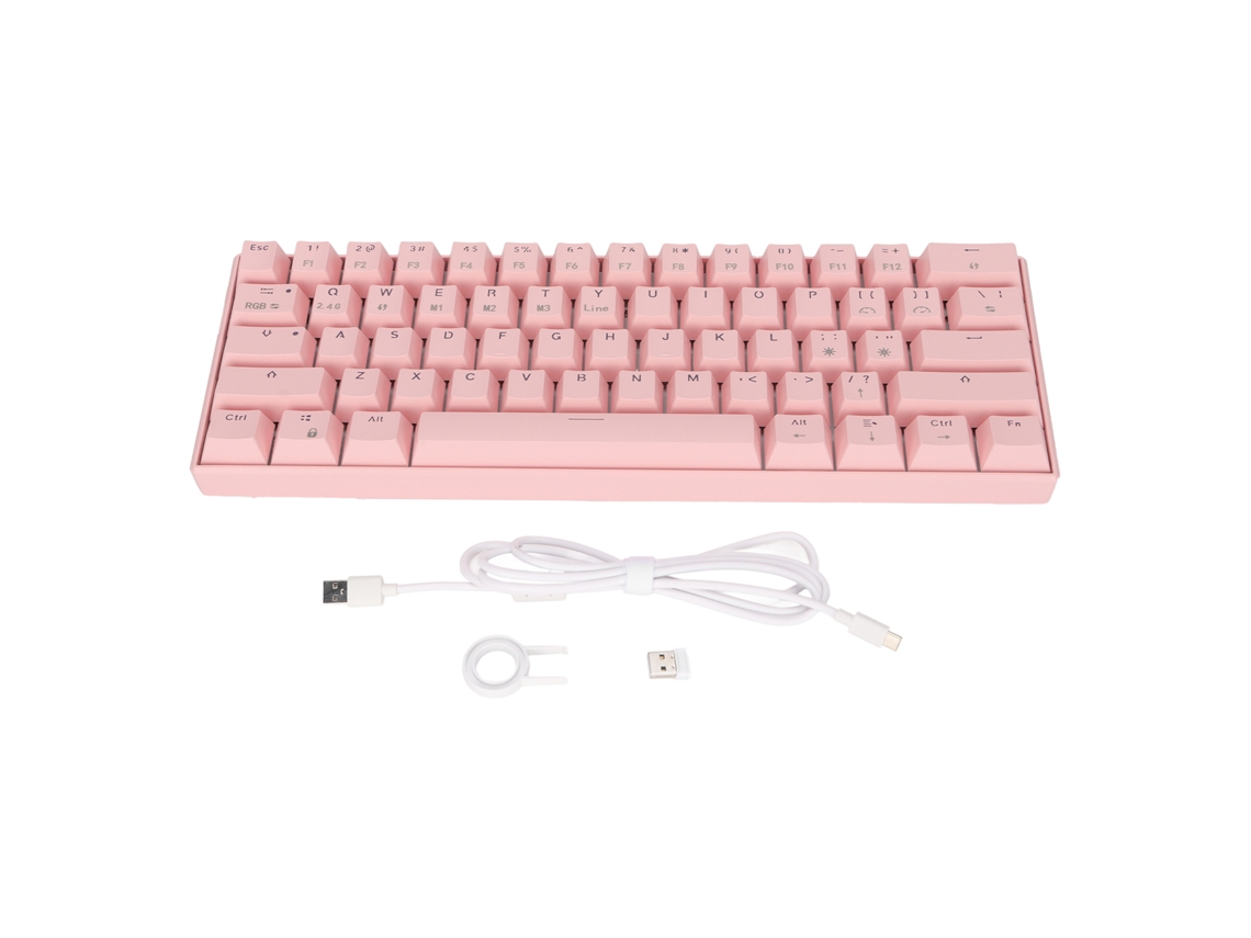 Aetheria teclado Mecânico 61 Teclas Rgb Sem Fio com Fio Ergonômico Bateria 1800mah Eixo Preto