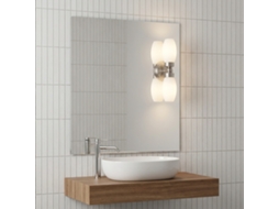 Aplique De Casa De Banho Para Espelho, Base Metálica Níquel E Vidro Opal, Ip44, 2xe14 Máx. 20w "duolia"