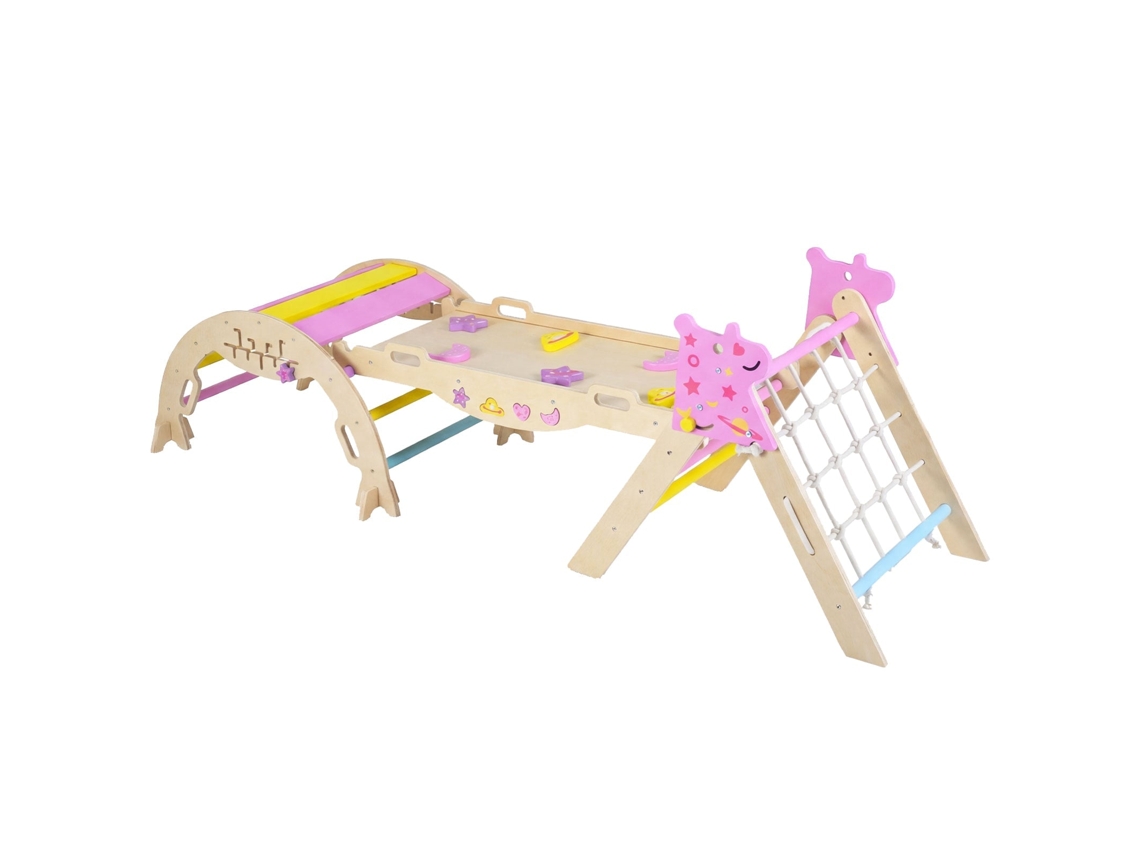 Conjunto de Escalada Montessori de Madeira com Triângulo e Rampa NORTHIX