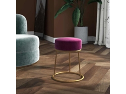 Vidaxl Banqueta Redonda Veludo Roxo